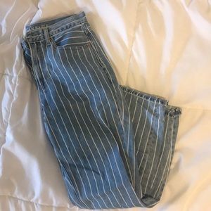 high waisted striped jeans american eagle